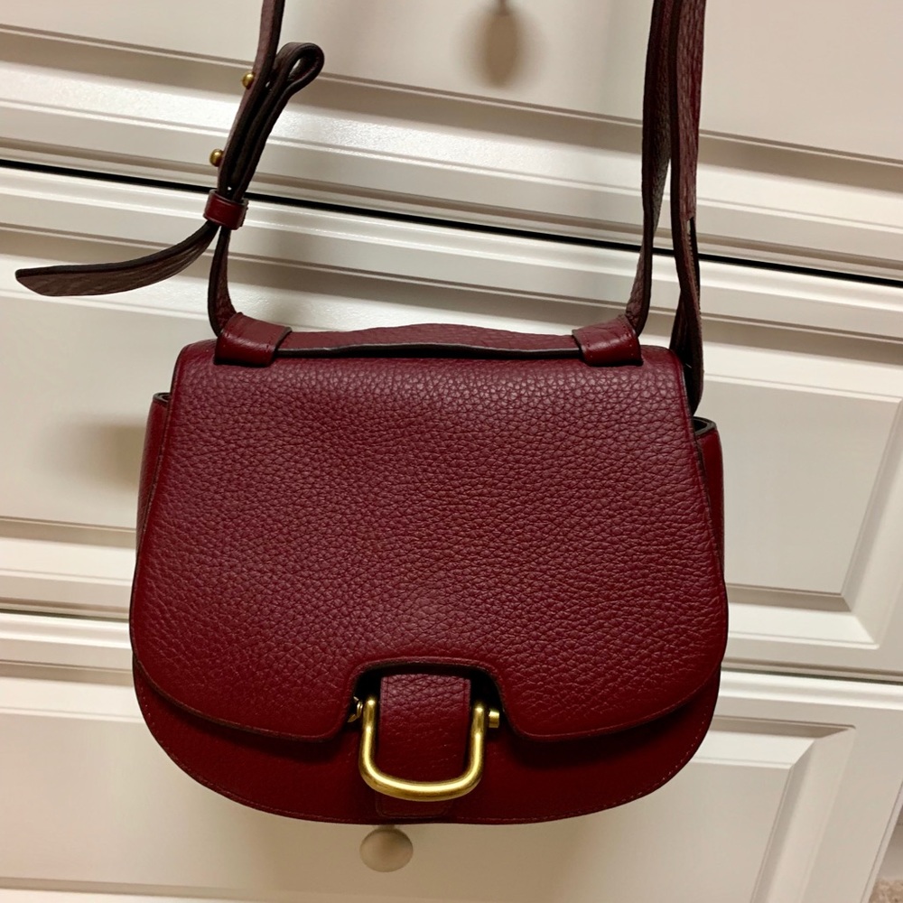J.crew Burgundy saddle crossbody bag